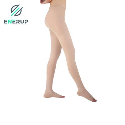 China Enerup OEM/ODM Women's 20-30mmhg Antibacterial Nylon Open-Toe Compression Tights Medical Compression Socks Medical for sale