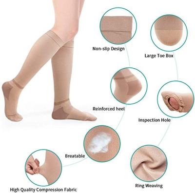 China Enerup Compression Socks QUICK DRY Opaque Medical Firm Support Knee-Hight Open Toe for sale