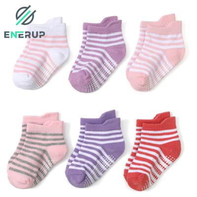 China Enerup Breathable 100% Cotton Show Sock Does Not Keep Warm Soft Baby Bumps Anti Slip Toddler Toddler Hive Socks for sale