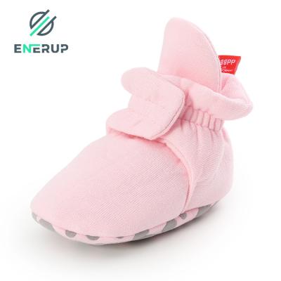 China Enerup Breathable High Quality Organic Cotton Baby Sock Adjustable Infant Shoes Toddlers Breathable Comfortable Custom Socks Shoes Socks for sale