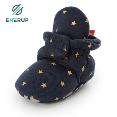 China Enerup Breathable Custom Boots Organic Cotton Adjustable Infant Baby Sock Shoes Softly Keep Warm Breathable Cozy Cute Kids Socks for sale