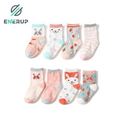 China Enerup Breathable Girls Crew Cartoon Sock Cotton Soft Keep Warm Toddler Boots Breathable Comfortable Anti Slip Cute Wholesale Socks for sale