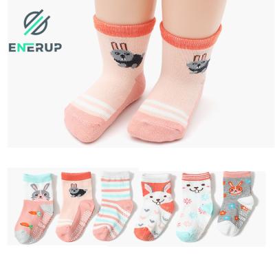 China Enerup Girls Crew Sock Cotton Breathable Kids Socks Gently Keep Anti Slip Warm Cute Cartoon Breathable Comfortable Socks for sale