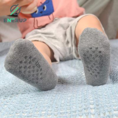 China Wholesale Enerup Breathable Baby Cotton Short Toddler Socks Kids Socks Keep Warm Anti Slip Solid Custom Logo Socks for sale