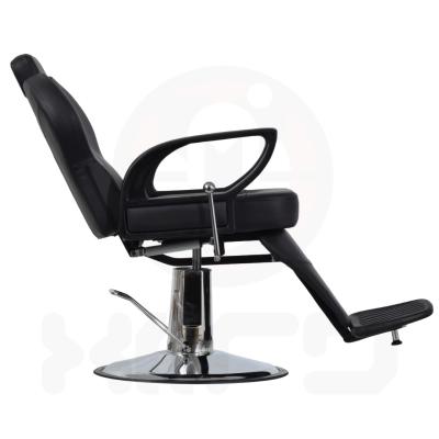 China Simple Room Beauty Salon Set Comfortable BLACK Barber Chair Adjustable Classic for sale