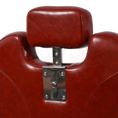 China Comfortable Red Leather Nail Spa Sink Red Wine Hair Salon Chair for sale