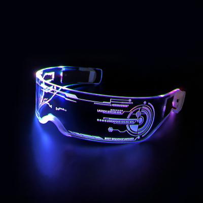 China 7 Color LED Light Shade Glass Rezz Shade Robocop Party Plastic Futuristic Nightlife Sunglasses for sale