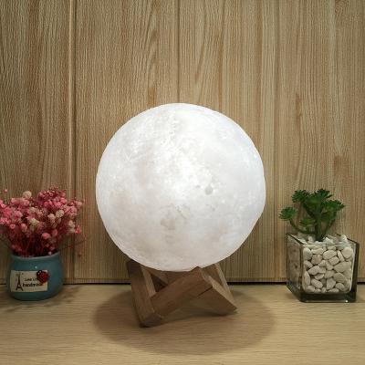 China Touch Table Desk Lamp Lights Led Modern 3D Moon Night Changing Lamp with Acrylic Ball and ABS Base and USB Charger for sale