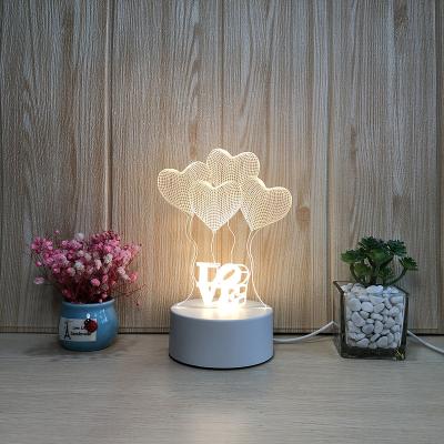 China Modern Romantic Acrylic Led Lamp Table For Kinds Room Warm Animal Moon 3d Star Night Light for sale