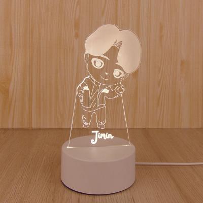 China TOP A.R.M.Y For Fans Gifts Bangtan Boys Groups 3D Night Light Modern Star KPOP Led Touch Sensor Table Lamp Anime BTS Lamp for sale