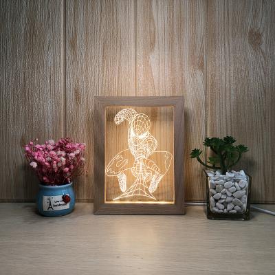 China Good Quality Modern Beech LED Light Photo Frame , Photo Frame With Led Light for sale