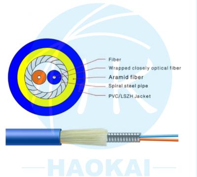 China Flame Retardant Jacket Indoor Optical Cable Armored Fiber Optic Cable GJSJV for sale