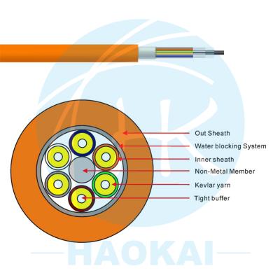 China GJPFJV G657A2 Indoor Optical Cable 48 Core Single Mode Fiber Optic Cable for sale