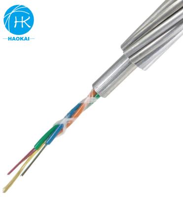 Chine PBT OPGW Cable à fibre pour tuyauterie aérienne à travers 24 cœurs 48 cœurs 144 cœurs à vendre