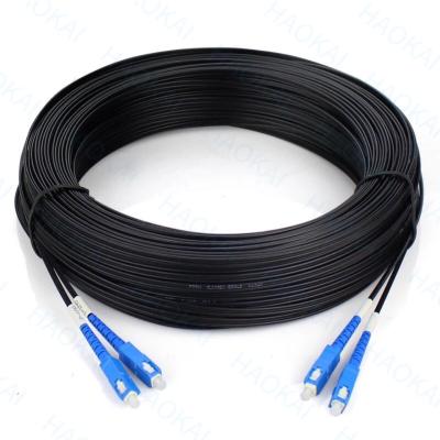 中国 外部 FTTH パッチコード 2コア スチールワイヤドロップ 光ファイバーケーブル 2SC-2SC接続 販売のため