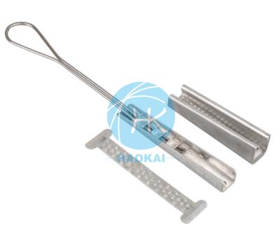 China Leichtgewichtige Drop Wire Clamp aus Edelstahl 3 Knoten FTTH Drop Cable Clamp zu verkaufen