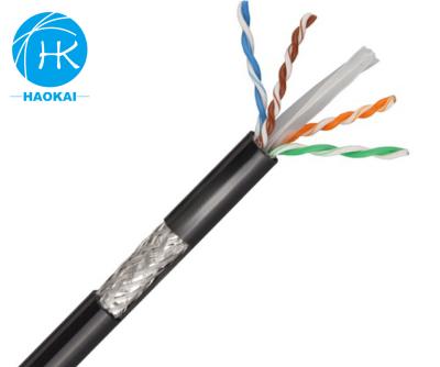 中国 PVCジャケット 屋外 SFTP CAT6 LANケーブル CCA インターネットネットワークケーブル 販売のため