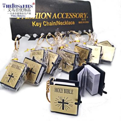 China Papper Mini Holy Bible Key Chain Decorations Catholic Religious Gift Accessories Decorative for sale