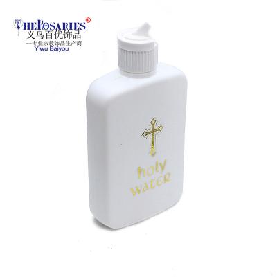 China 100ML Holywater Church Bottles Religious Gift Cross Plastic Water Bottle Catholic Church Holy Water Supply for sale