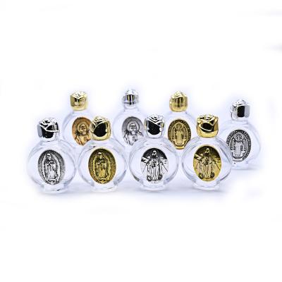 China 15ML Holywater Church Bottles Religious Gift Cross Plastic Water Bottle Catholic Church Holy Water Supply for sale