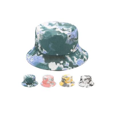 China breathable & Custom Embroidered Rainbow Logo Maker Tie Dye Waterproof Cotton Bucket Hats High Quality Cotton Colorful Embroidered Hats for sale