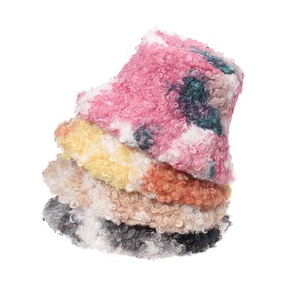 China Breathable Comfort 2022 Winter Fur Hat Designer Warm Custom Famous Brand Sherpa Bucket Hats Tie Dyed Bucket Hat for sale