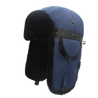 China 2021 Russian Men's Air Force Winter Soft Fleece Bomber Warm Trapper Hat Winter Mask for sale