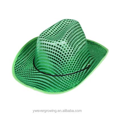 China Wholesale Character Bling Cowboy Hat With Sequin Sparkle Fedora Party Hat for sale