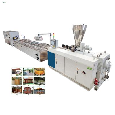 China MIDTECH Profile Factory Price PE PVC WPC Wood Floor PVC Composite Profile Making Machine Extruder Production Line for sale