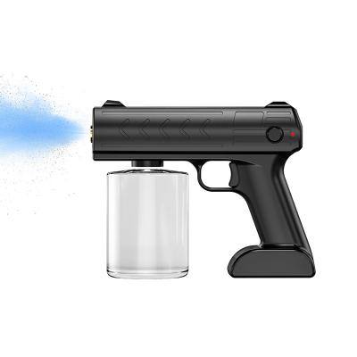 China New Portable Rechargeable 2M Radio Spray Distance Fogger Machine Blu Ray Cordless Atomization Disinfection Spray Nano Handheld Gun for sale