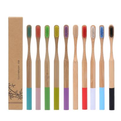 China Disposable Bamboo Biodegradable Adult Bamboo Toothbrush Natural Soft Sets for sale