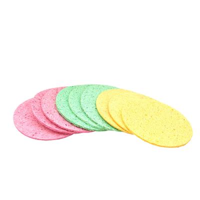 China All Natural Eco Friendly Multi Color Clean Wood Pulp Cotton Facial Cleanser Sponge for sale