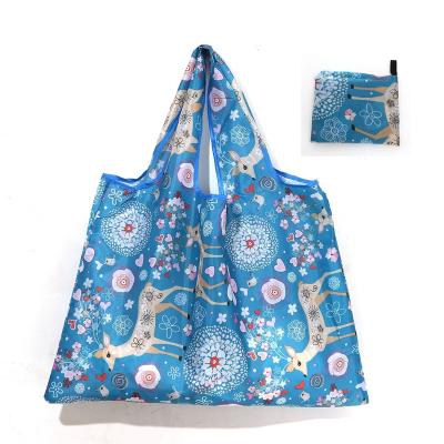 China Fashion Customized pattern portable large capacity and foldable shopping storage bag for sale