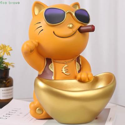 China China High Quality New Design Nordic Style Cat Ingot Box Resin Crafts Ornaments Cabinet Home Decoration for sale