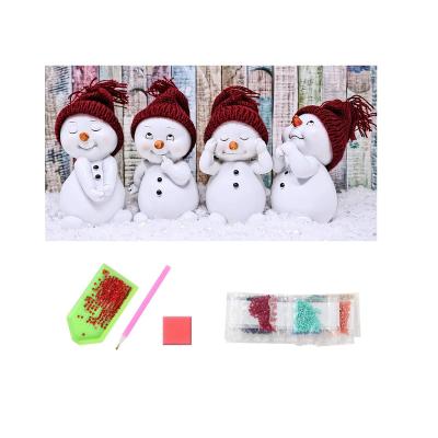 China Diamond Painting Resin 5D DIY Snowman Christmas Gift Cartoon Rhinestone Diamond Embroidery Full Square Home Printing Decor for sale