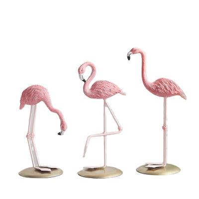 China Fairy Figurine Nordic Style Usual Home Decoration Flamingo Garden Living Room Desktop Wedding Party Ornament for sale