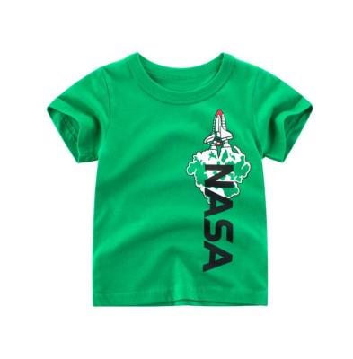 China Rocket Print Anti-Shrink Baby Kids Boys Girls Cotton T-Shirt For Summer for sale