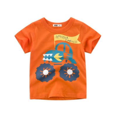 China CAR Print Anti-Shrink Baby Kids Boys Girls Cotton T-Shirt For Summer for sale