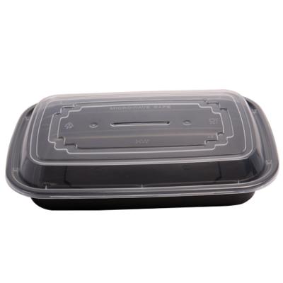 China Hot Sale PP Disposable Injection Plastic Microwavable Injection Food Storage Lunch Box Customized Packing Takeaway Meal Prep Container for sale