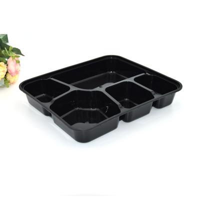 China Rectangular Factory Disposable Plastic Food Grade Food Grade Containers Caterer Sustainable Food Containers 5 Compartments for sale