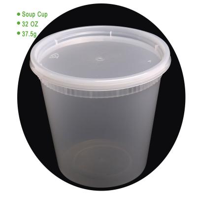 China Microwave 32 oz Food Container Soup Bowl Soup Bowl Direct Disposable Plastic Cup Microwave Factory Groceries For Restaurant for sale