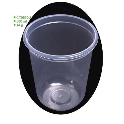 China 500ml 600ml 650ml 700ml 750ml Restaurant Food Grade Microwavable Plastic Takeaway U Shape Disposable Beverage Drink Cups for sale