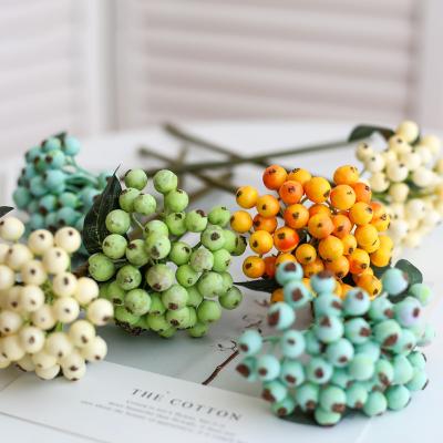 China 1 Bunch European Artificial Berry Bueberry Pearl Berries Flower Natural Branch For Wedding Decoration Christmas for sale