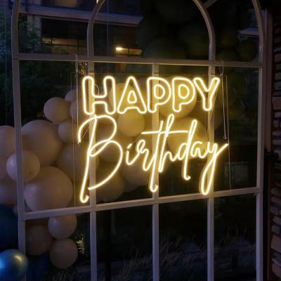 China Buildings happy birthday party decor battery operated neon sign in beer store for sale