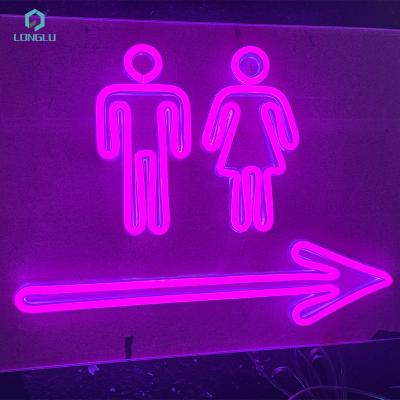 China Custom Buildings Factory Dropshipping Signage Porcelain Directional Neon Toilet Led Neon Sign for sale