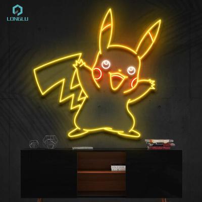 China Buildings Comic Designs Acrylic Glowing Neon Signs Led Signature Devil Horn Anime Neon Wall Sign for sale