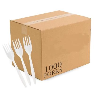 China Home Kitchen Restaurant Cutlery Plastic Forks Medium Weight Disposable Silverware White (1000 Count) for sale