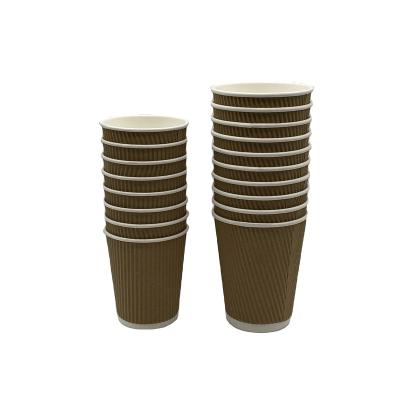 China Double Wall Disposable Cup Wrapping Paper For Hot Coffee With Plastic Cover Customization Printing 8oz 12oz 16oz Gold Customized Craft LOGO for sale