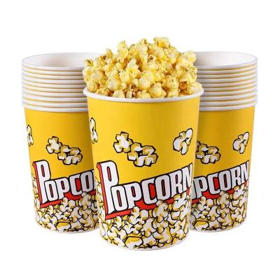 China Disposable Cardboard Popcorn Cup Snacks Fast Food Box Paper Bucket For Cinema for sale