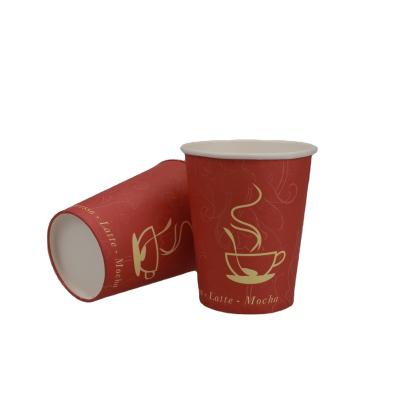 China Factory Price Disposable Insulated Hot To Go Disposable Cups Single Wall Paper Coffee Cup With Lids Straw for sale